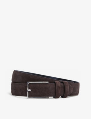 Reiss suede leather belt with adjustable buckle, UK version