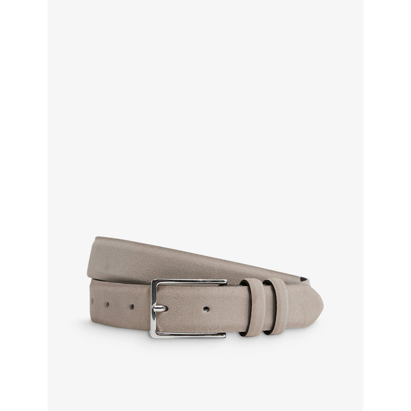 Reiss suede leather belt with adjustable buckle, UK version