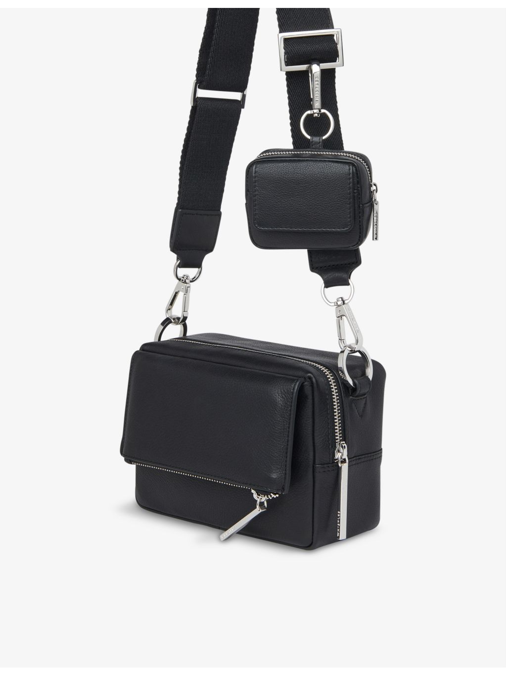 Whistles Bibi leather keyring with zip fastening - British product