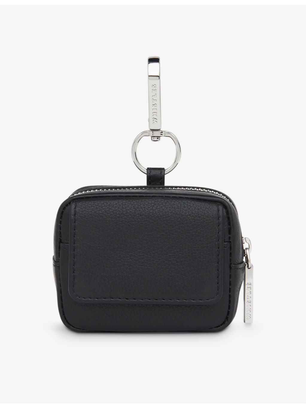 Whistles Bibi leather keyring with zip fastening - British product
