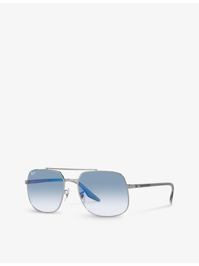 Ray-Ban RB3699 polarised metal sunglasses, square frame (British brand)