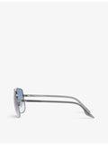 Ray-Ban RB3699 polarised metal sunglasses, square frame (British brand)