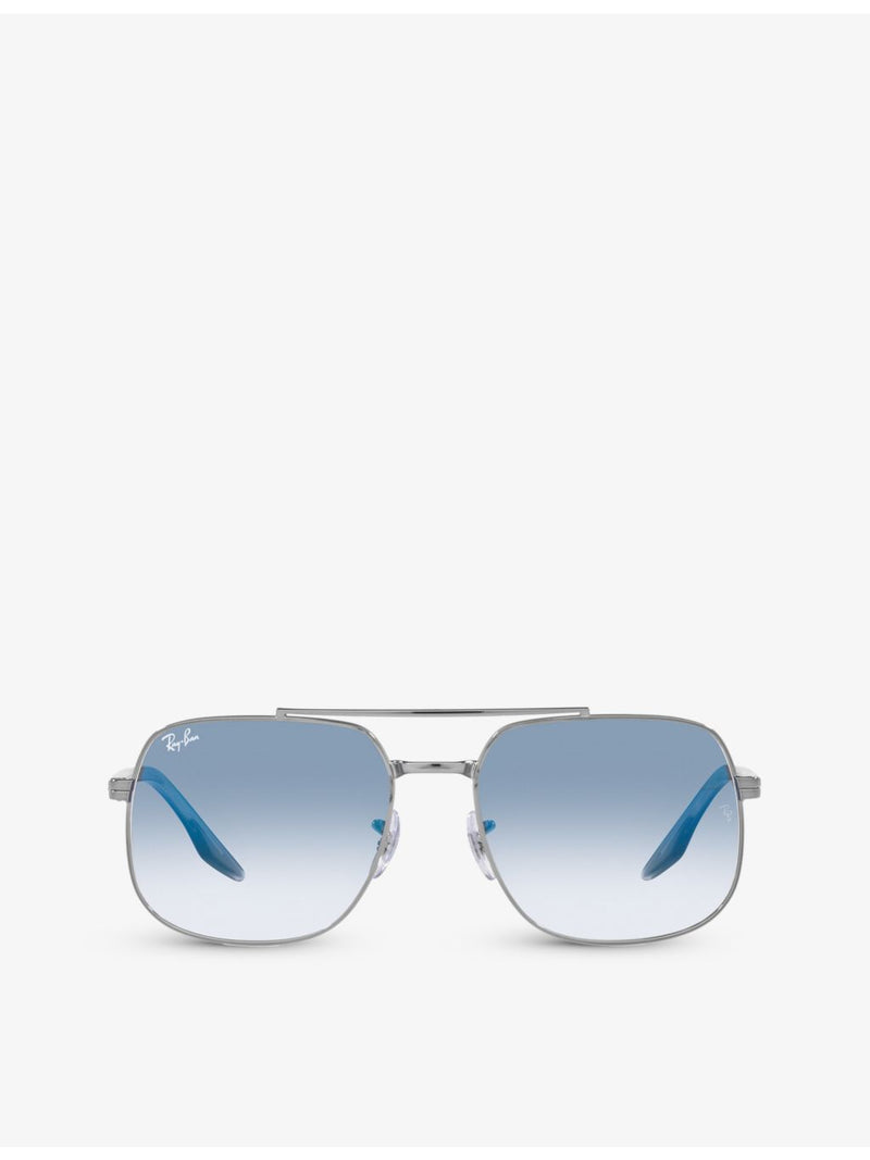 Ray-Ban RB3699 polarised metal sunglasses, square frame (British brand)