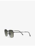 Ray-Ban RB3694 Jim hexagonal-frame metal sunglasses, imported from the UK