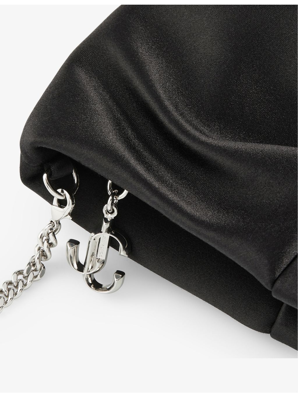 Jimmy Choo Bonny satin clutch bag with chain strap (British brand)