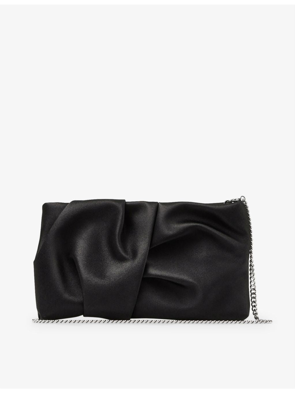 Jimmy Choo Bonny satin clutch bag with chain strap (British brand)