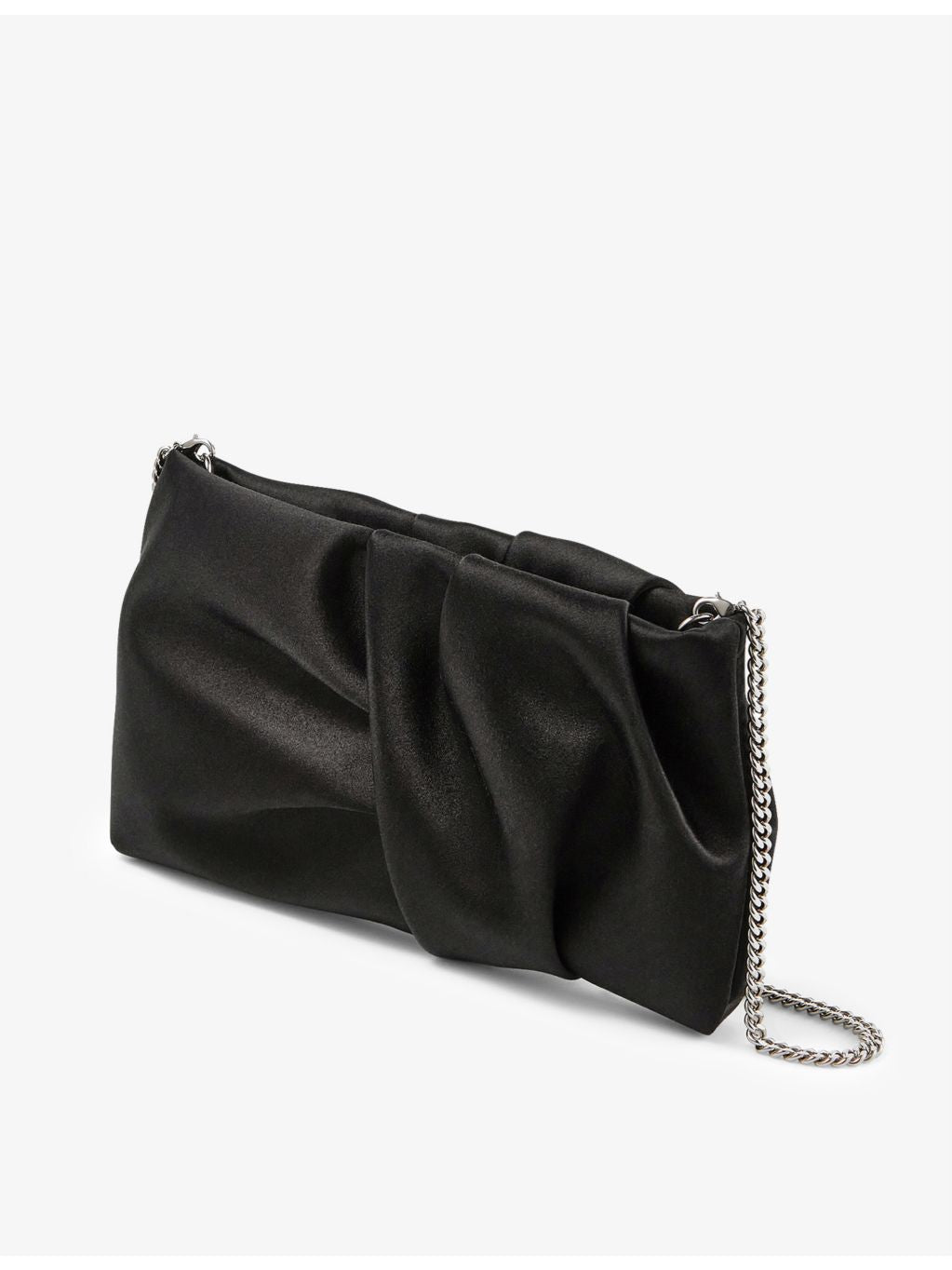 Jimmy Choo Bonny satin clutch bag with chain strap (British brand)