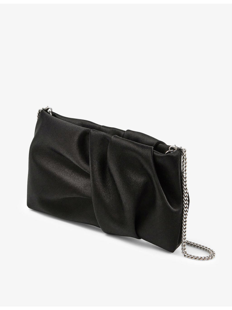 Jimmy Choo Bonny satin clutch bag with chain strap (British brand)