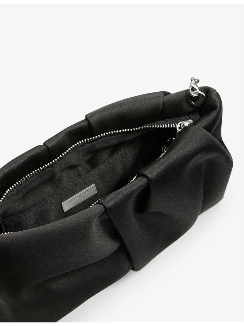 Jimmy Choo Bonny satin clutch bag with chain strap (British brand)