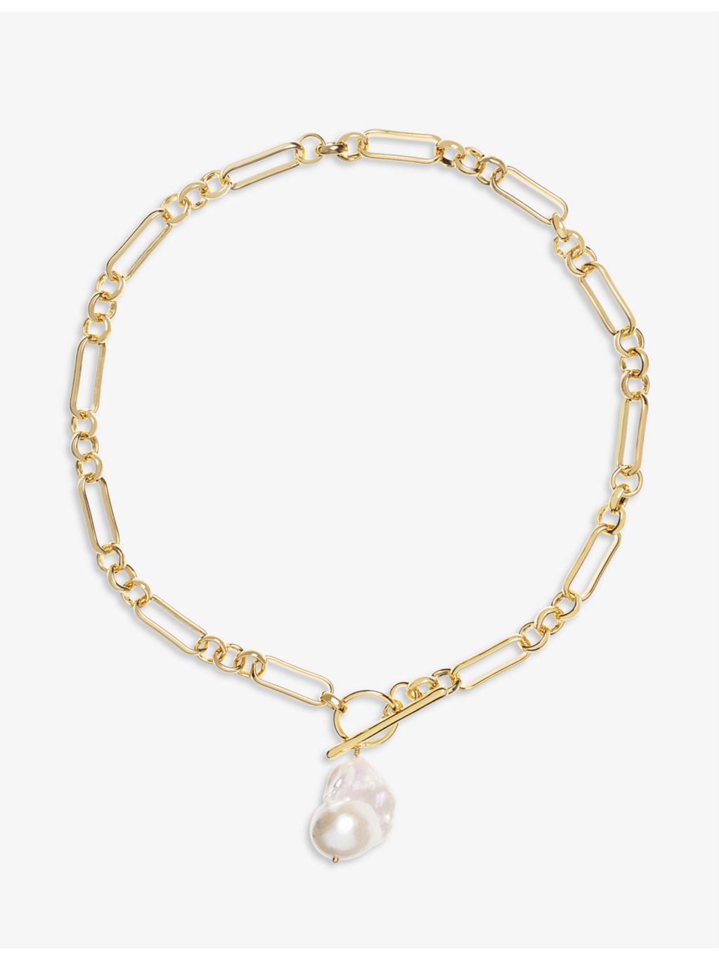 Amadeus Alba 14ct yellow gold-plated Keshi pearl necklace 39cm, imported from the UK