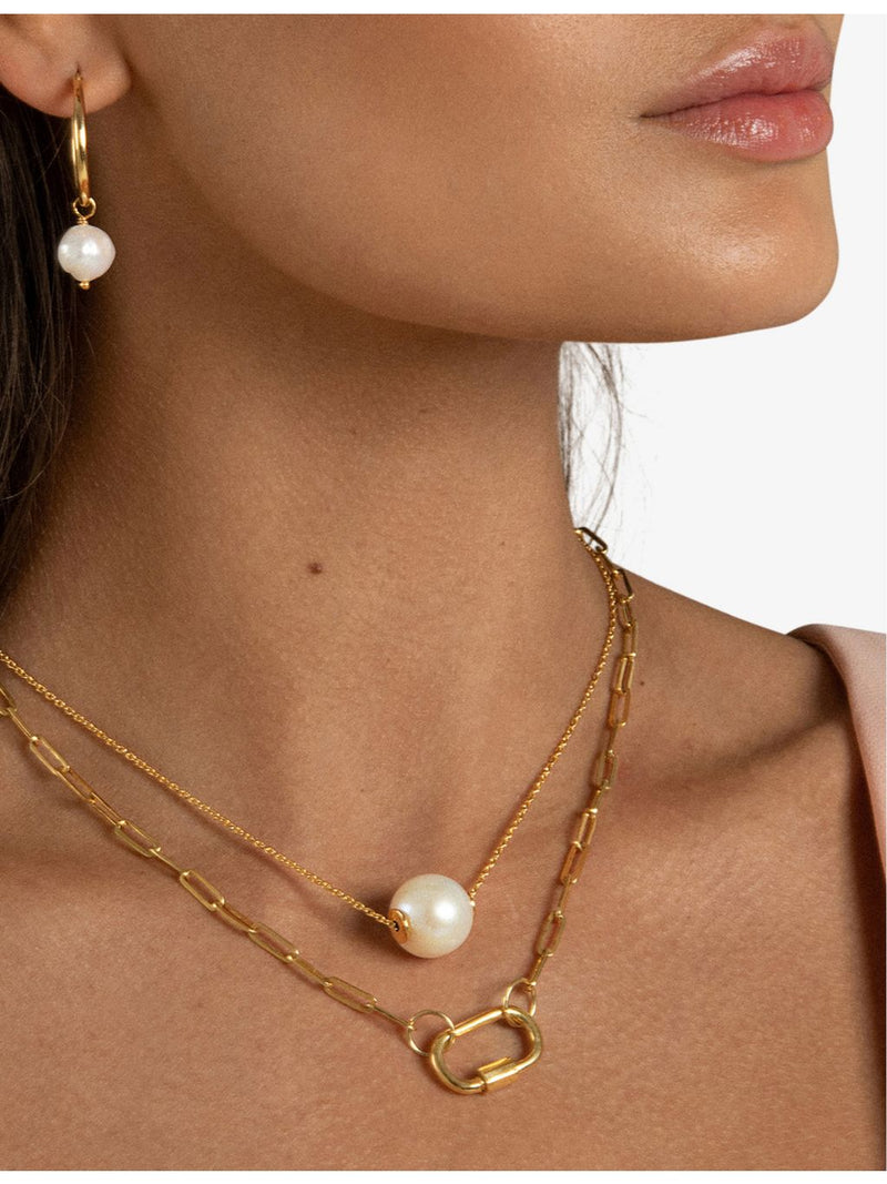 Amadeus gold vermeil paperclip necklace 40cm (British brand)