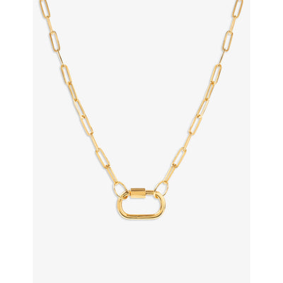 selfridges Amadeus Daphne Paperclip 14ct Yellow Gold Vermeil Plated Sterling Silver Necklace 40cm- Buy online at McGrocer