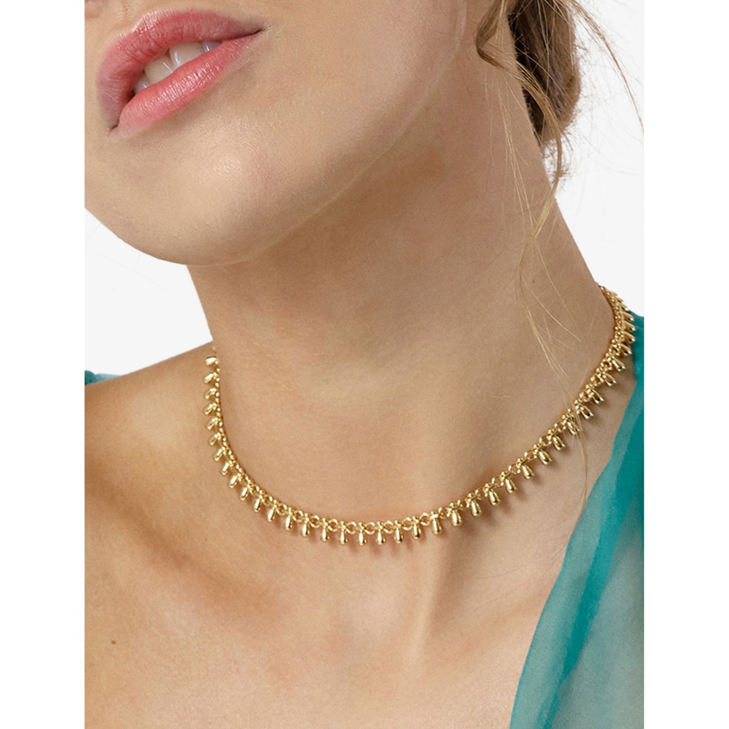 Amadeus Katia 14ct gold-plated brass necklace, imported from the UK