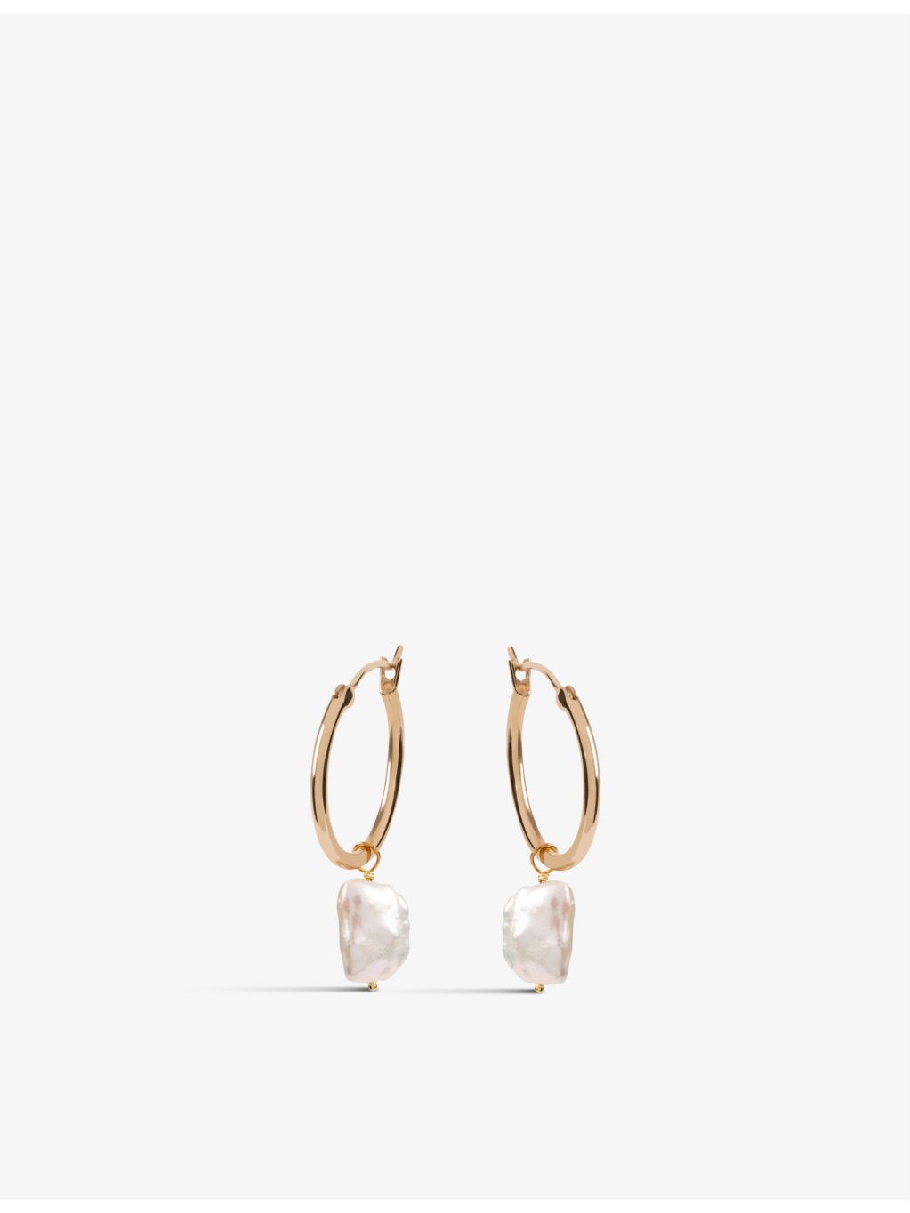 La Maison Couture pearl hoop earrings 14ct gold vermeil, UK version