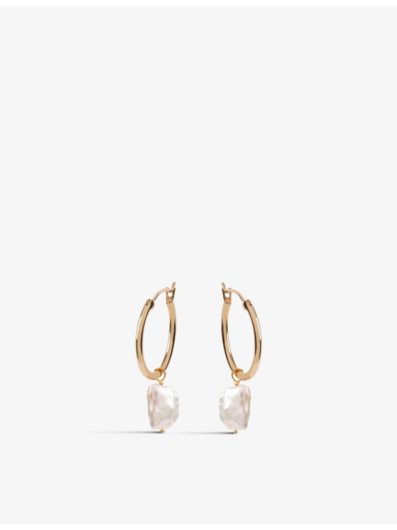 La Maison Couture pearl hoop earrings 14ct gold vermeil, UK version