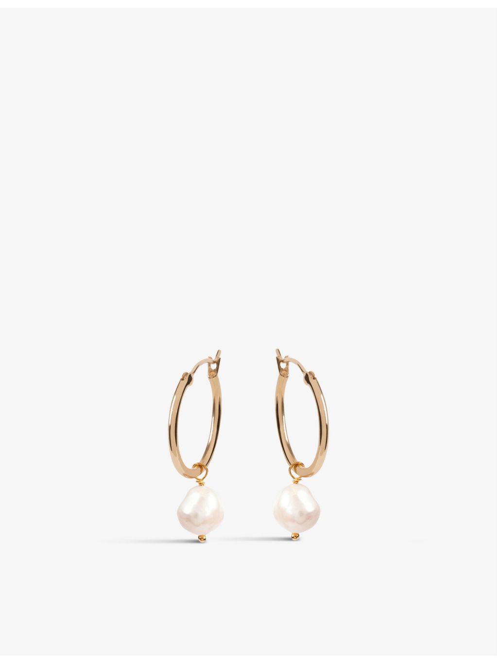 La Maison Couture gold vermeil Keshi pearl hoop earrings 2.5cm, UK version