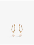 La Maison Couture gold vermeil Keshi pearl hoop earrings 2.5cm, UK version