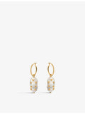 Amadeus 14ct gold-vermeil Keshi pearl hoop earrings, UK version