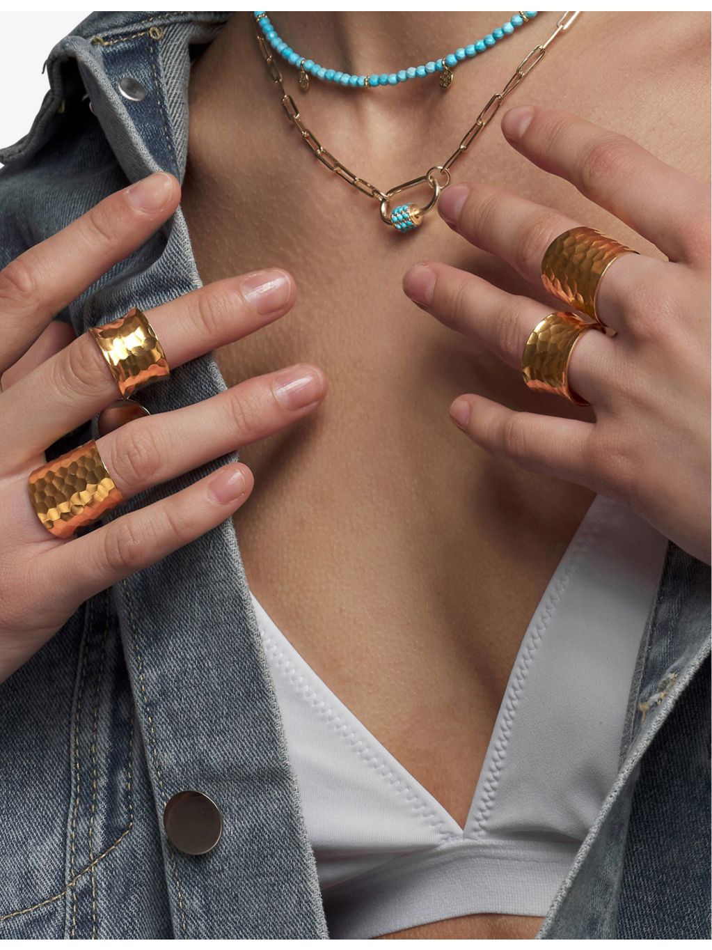 Amadeus Nudo 14ct gold vermeil adjustable ring, imported from the UK