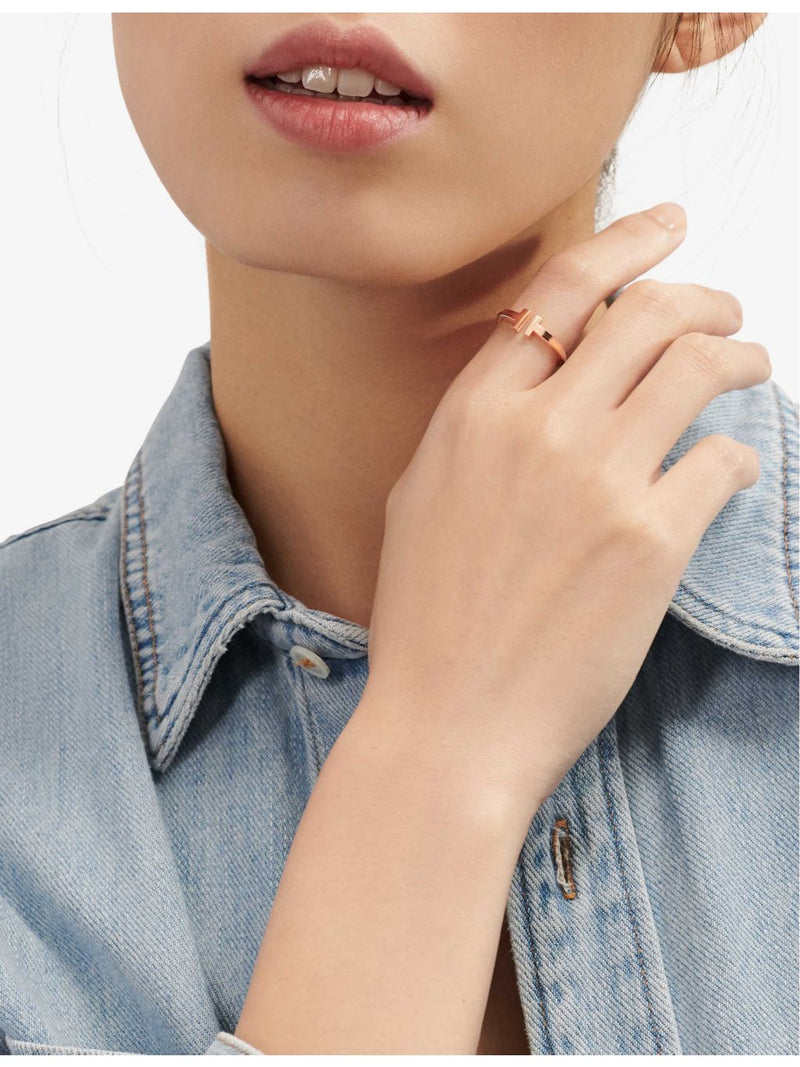 Tiffany T Wire 18ct rose gold ring (British brand)