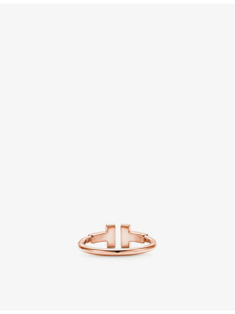 Tiffany T wire ring rose gold 0.13ct diamond, imported from the UK