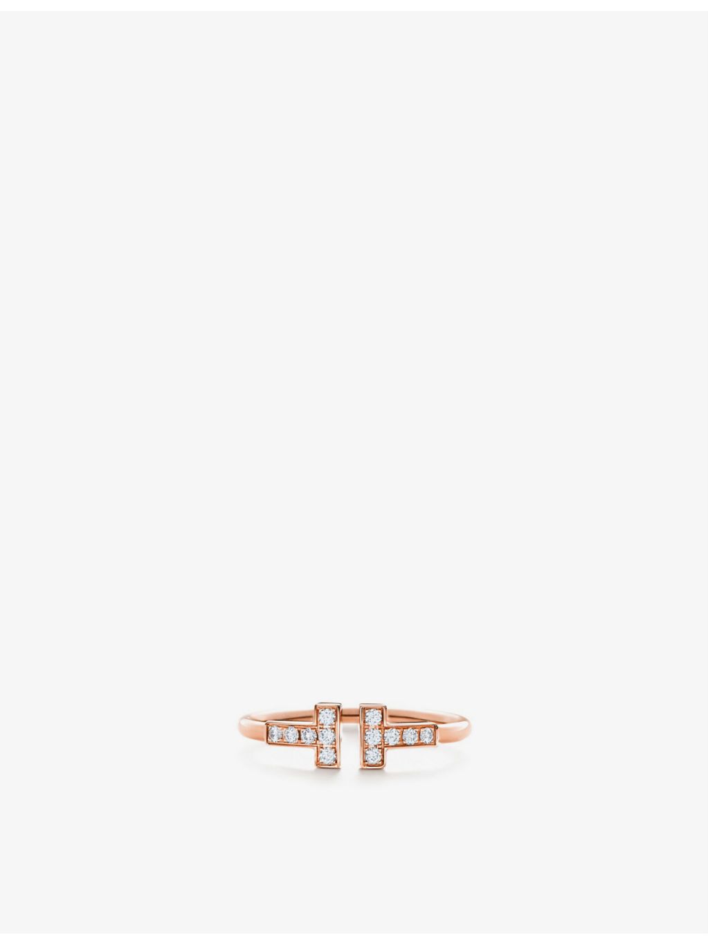 Tiffany T wire ring rose gold 0.13ct diamond, imported from the UK