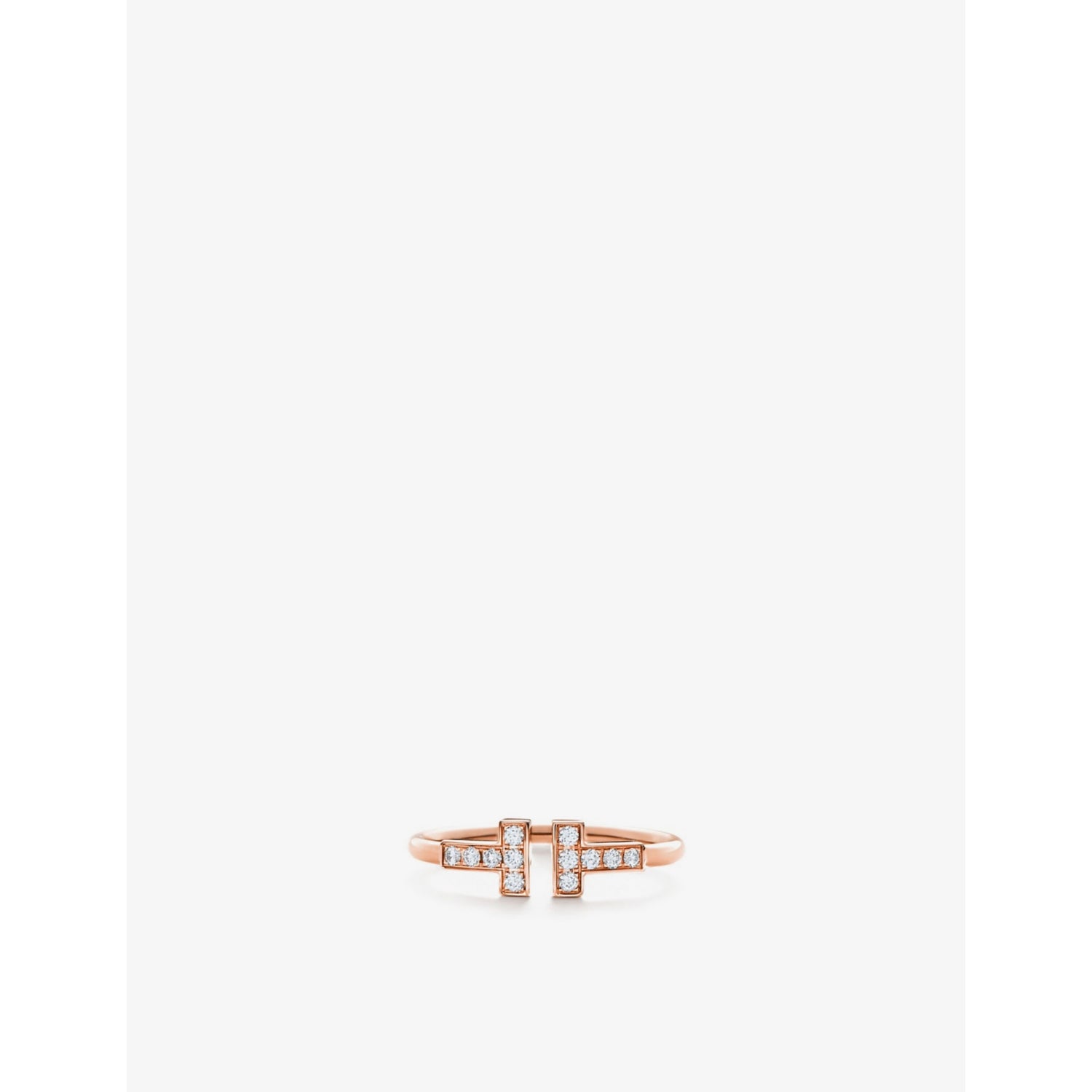 Tiffany T Wire 18ct rose-gold and 0.13ct brilliant-cut diamond ring - 3.5