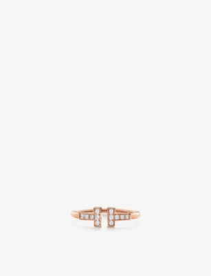 Tiffany & Co. T Wire 18ct Rose-Gold and 0.13ct Brilliant-Cut Diamond Ring