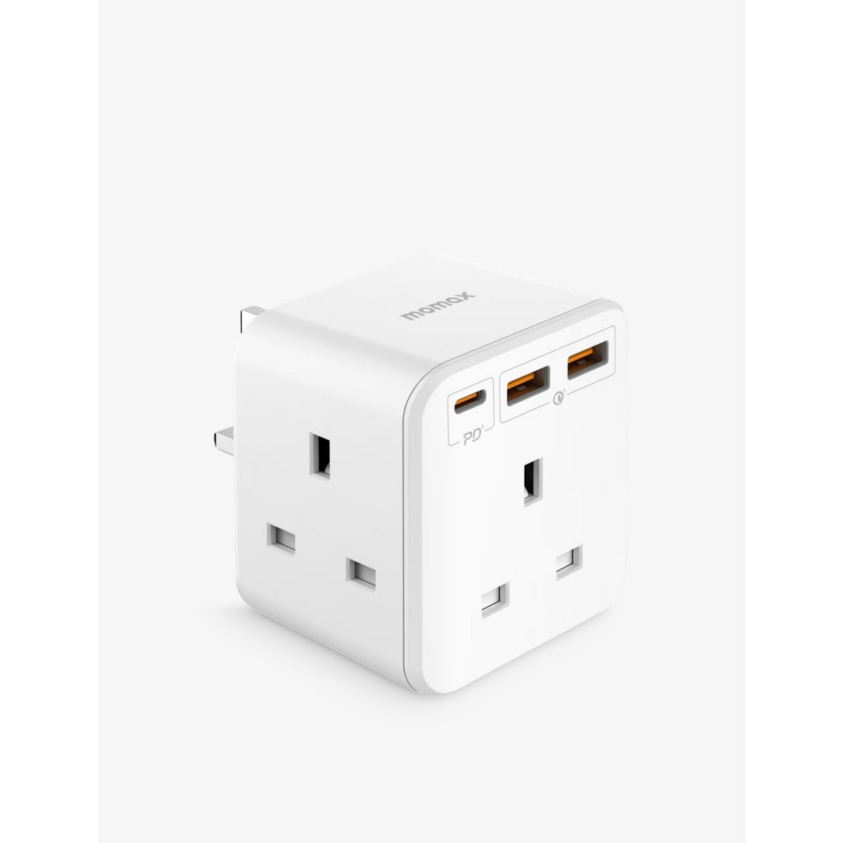 Momax OnePlug three outlet PD adapter white compact, UK version