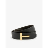 Reversible T logo grained-leather belt - 28