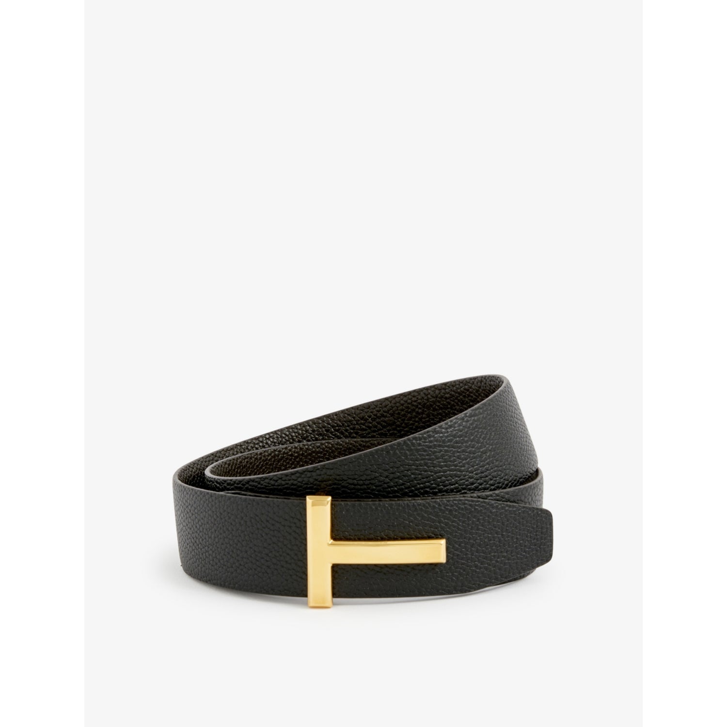 Reversible T logo grained-leather belt - 28