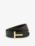 Tom Ford Reversible T Logo Grained-Leather Belt 108cm