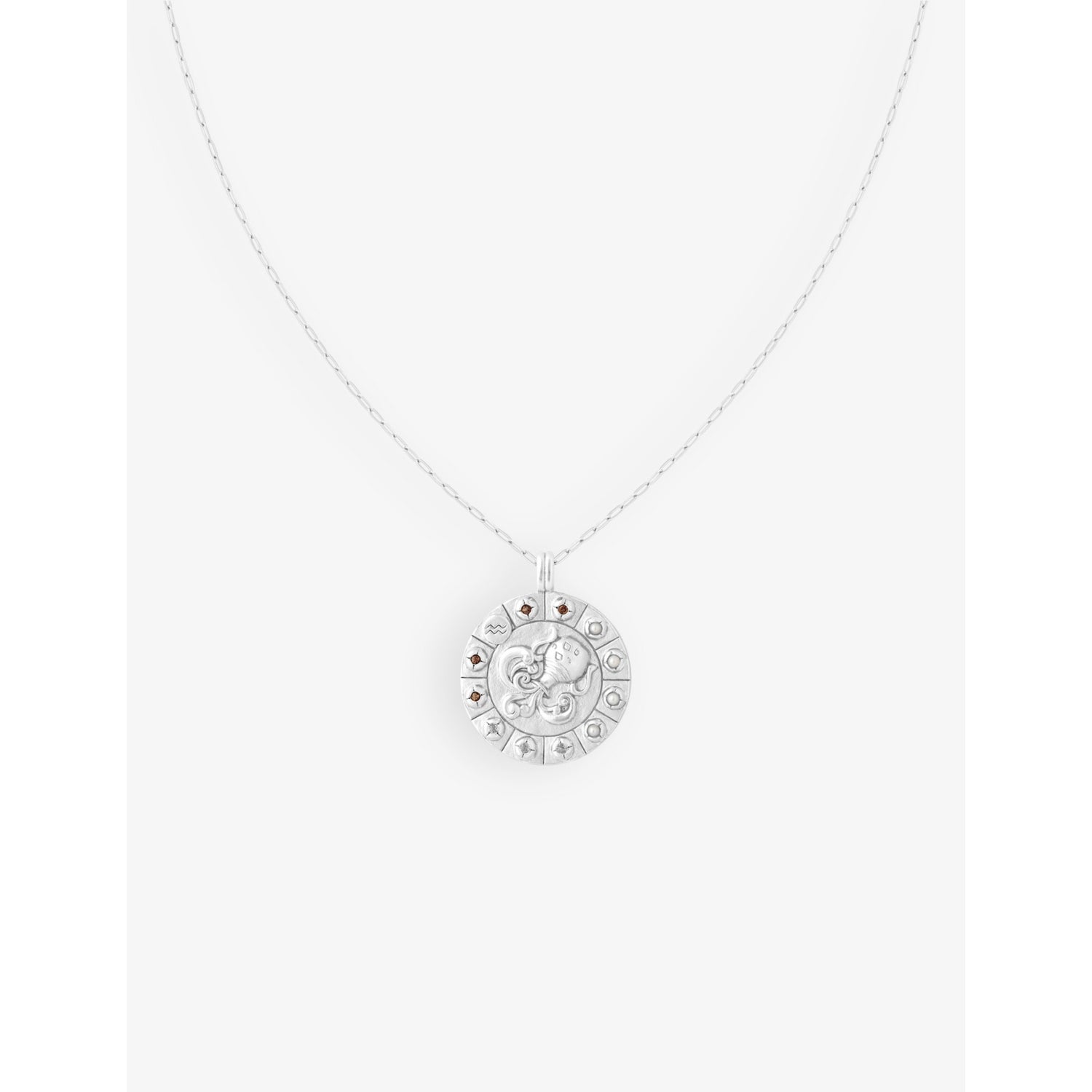 Aquarius Bold Zodiac plated 925 sterling-silver necklace - GOLD