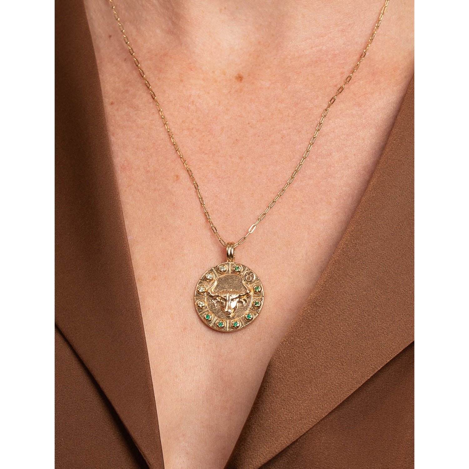 Astrid & Miyu Taurus zodiac plated silver necklace (British brand)