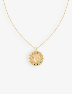 Astrid & Miyu Taurus zodiac plated silver necklace (British brand)