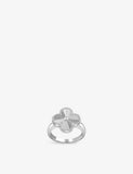 Van Cleef & Arpels Vintage Alhambra Guilloché Rhodium-Plated 18ct White Gold Ring
