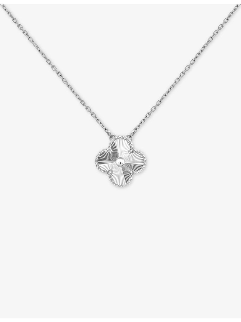 Van Cleef & Arpels Alhambra guilloché pendant 18ct white gold, UK version