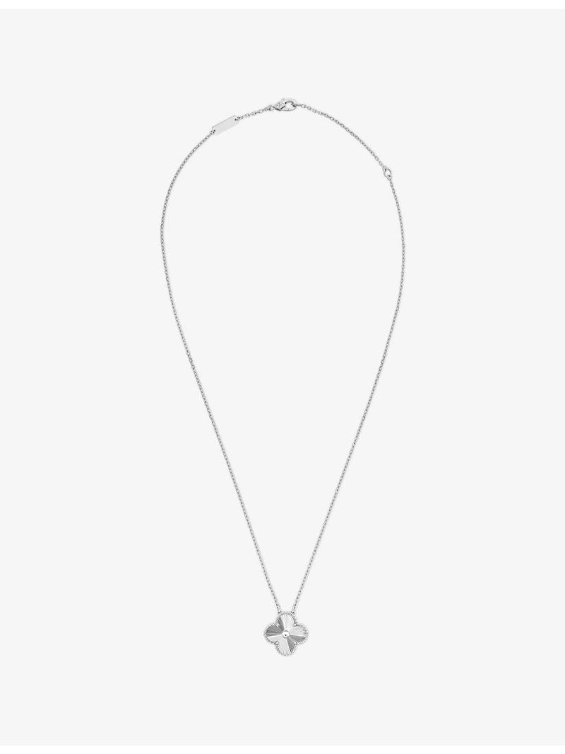 Van Cleef & Arpels Alhambra guilloché pendant 18ct white gold, UK version