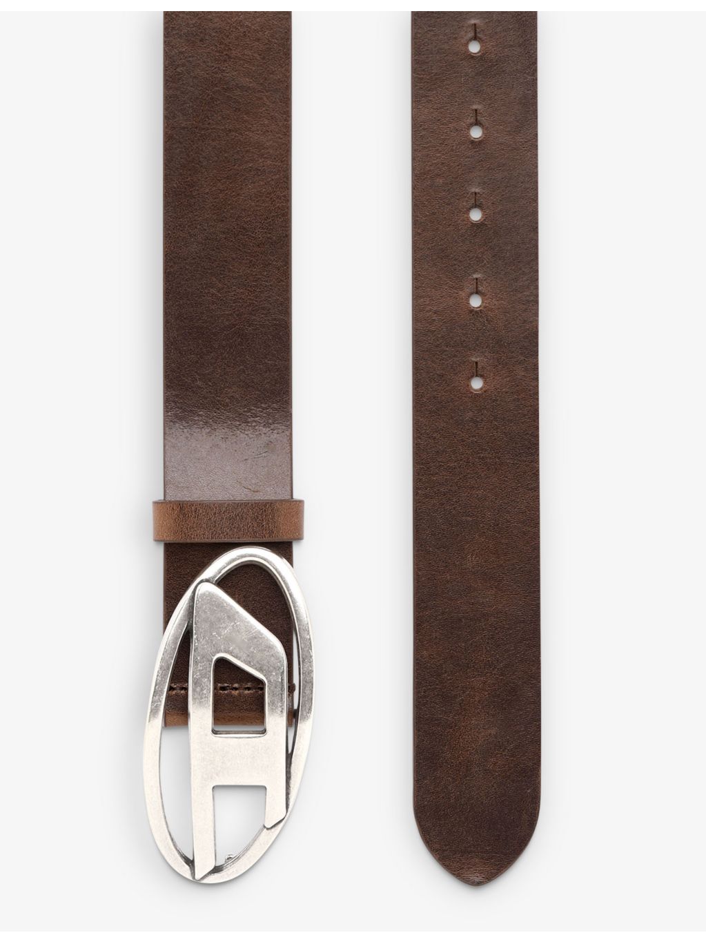 Diesel unisex leather belt with D logo buckle (British brand)