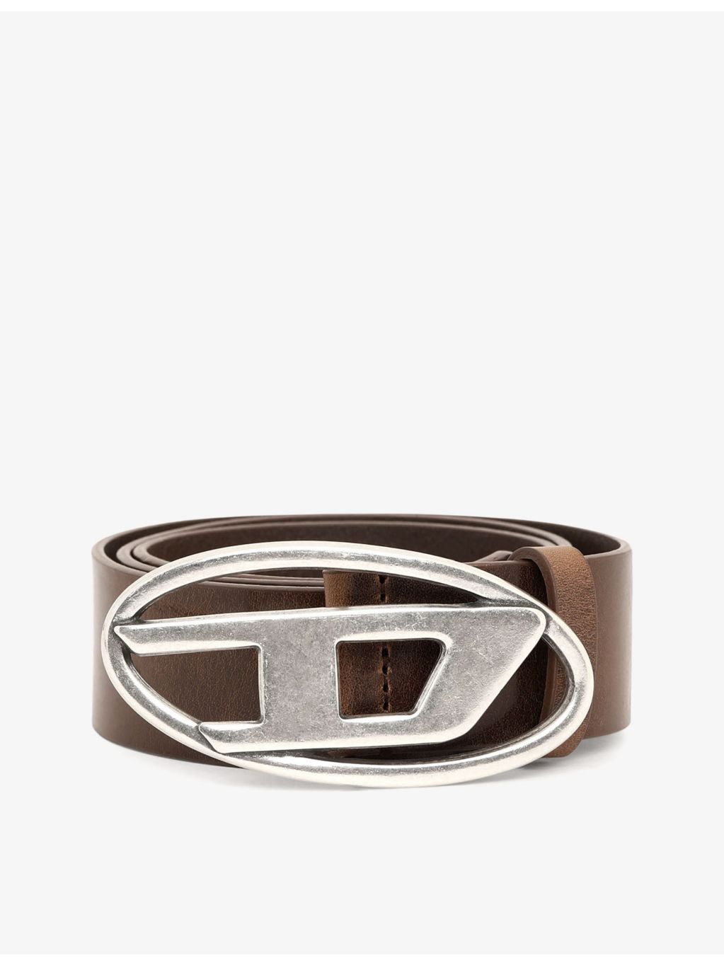 Diesel unisex leather belt with D logo buckle (British brand)