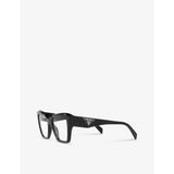 Prada PR 09ZV square-frame acetate optical glasses (British brand)