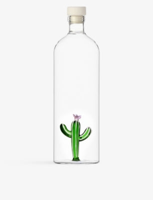 Ichendorf cactus glass bottle 25.5cm, imported from the UK