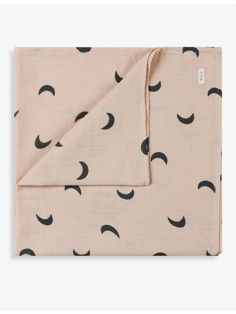 Organic Zoo cotton muslin square moon print 65cm (British brand)