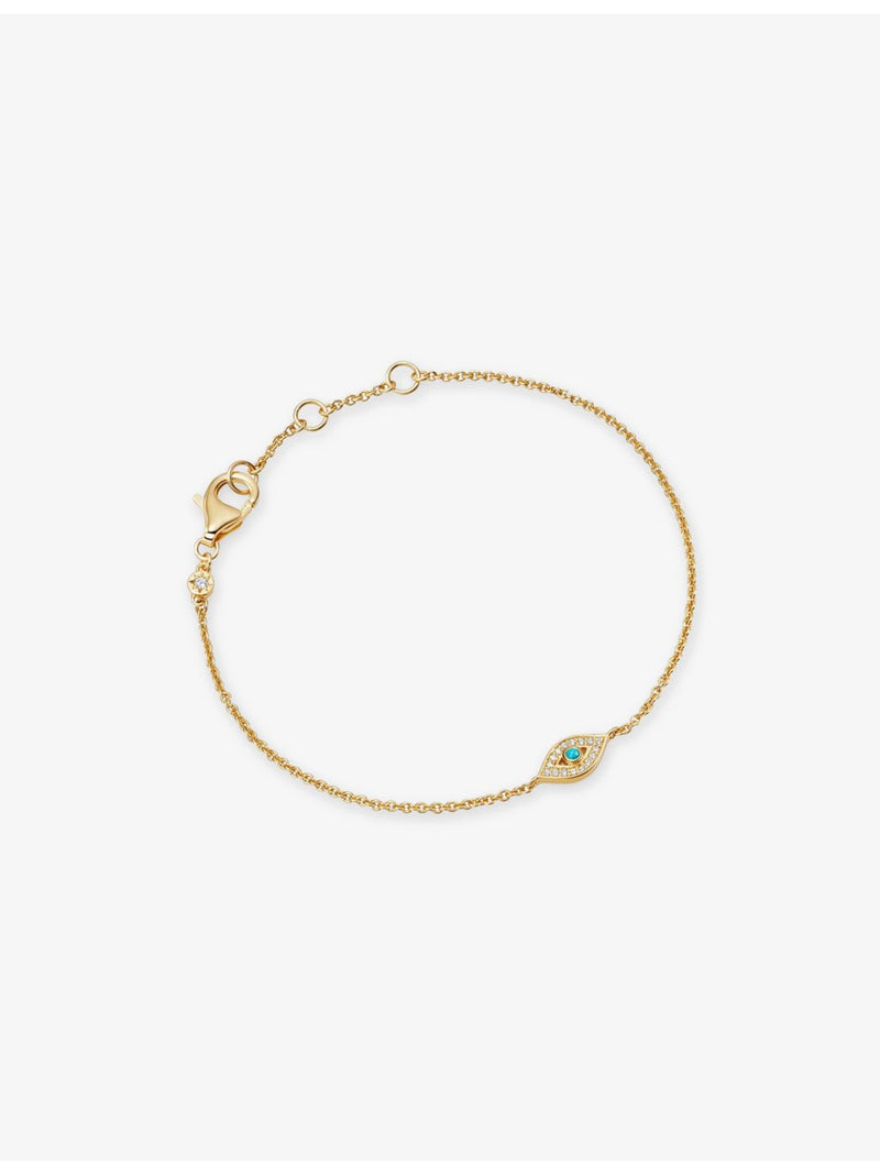 Astley Clarke evil eye gold-plated turquoise bracelet, British brand