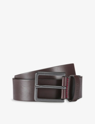 HUGO Logo-embossed Leather Belt 4cm