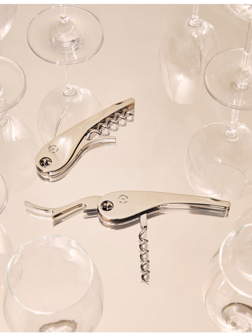 L'Atelier Du Vin steel and rosewood wine corkscrew 12.2cm - British product