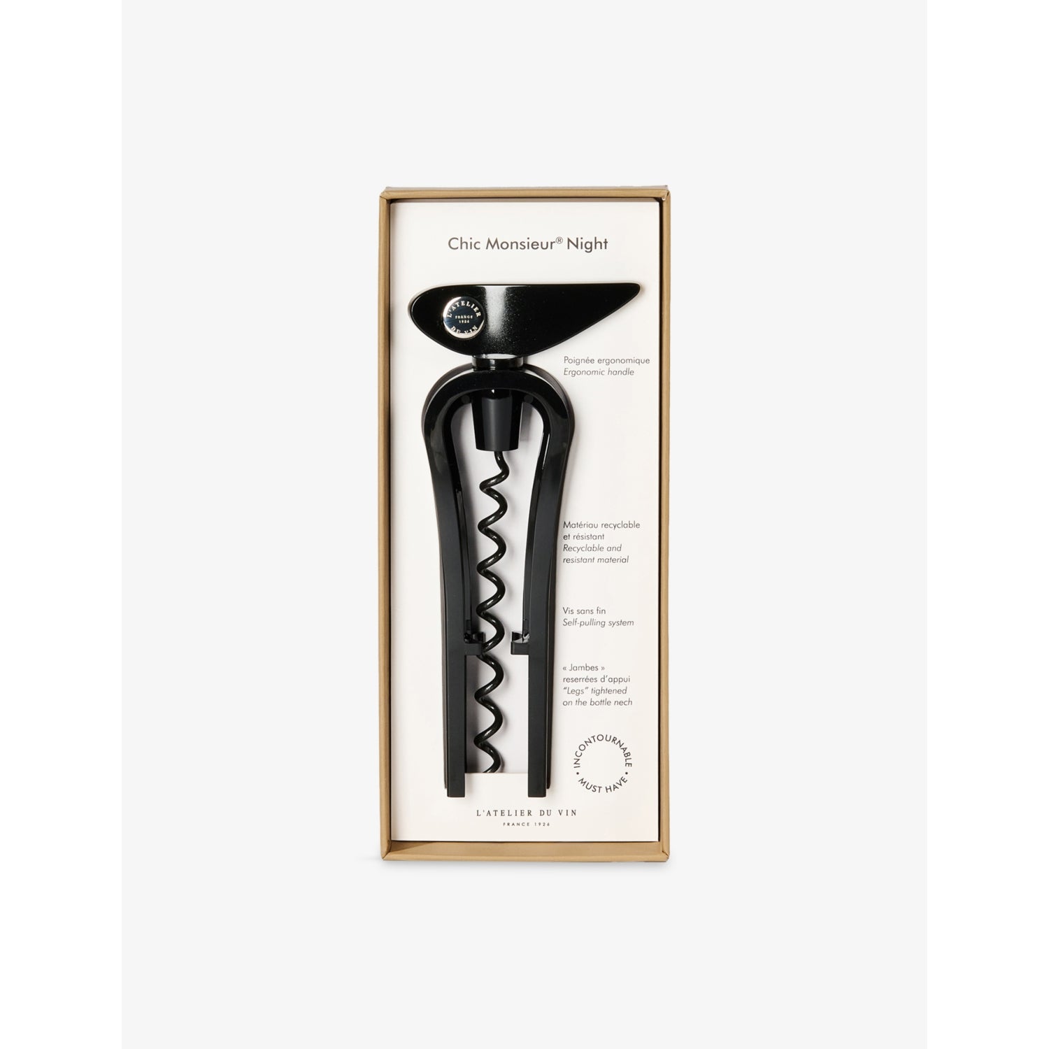 L'Atelier Du Vin Chic Monsieur Night corkscrew, imported from the UK