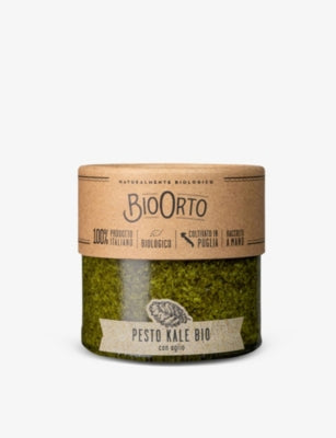 BioOrto organic kale pesto with garlic 185g, imported from the UK