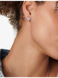 CARAT London sterling silver cubic zirconia heart earrings, imported from the UK