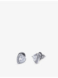 CARAT London sterling silver cubic zirconia heart earrings, imported from the UK